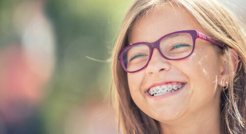 Young Girl with Braces Smiling