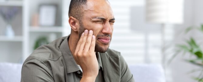 Image of a man needing toothache relief